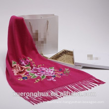 cashmere scarf high quality embroid flower cashmere scarf